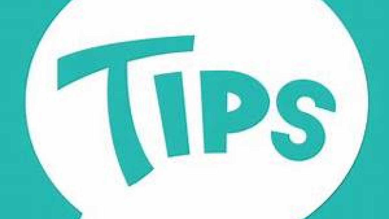 Word bubble that says "Tips"
